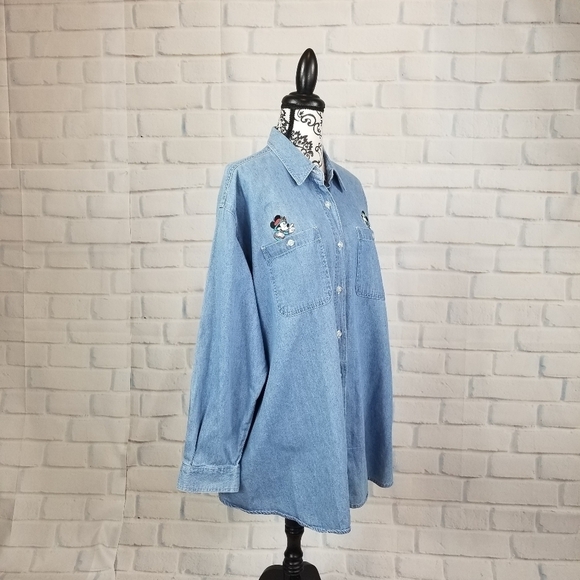 Mickey Unlimited button front shirt size L pockets - Picture 4 of 8
